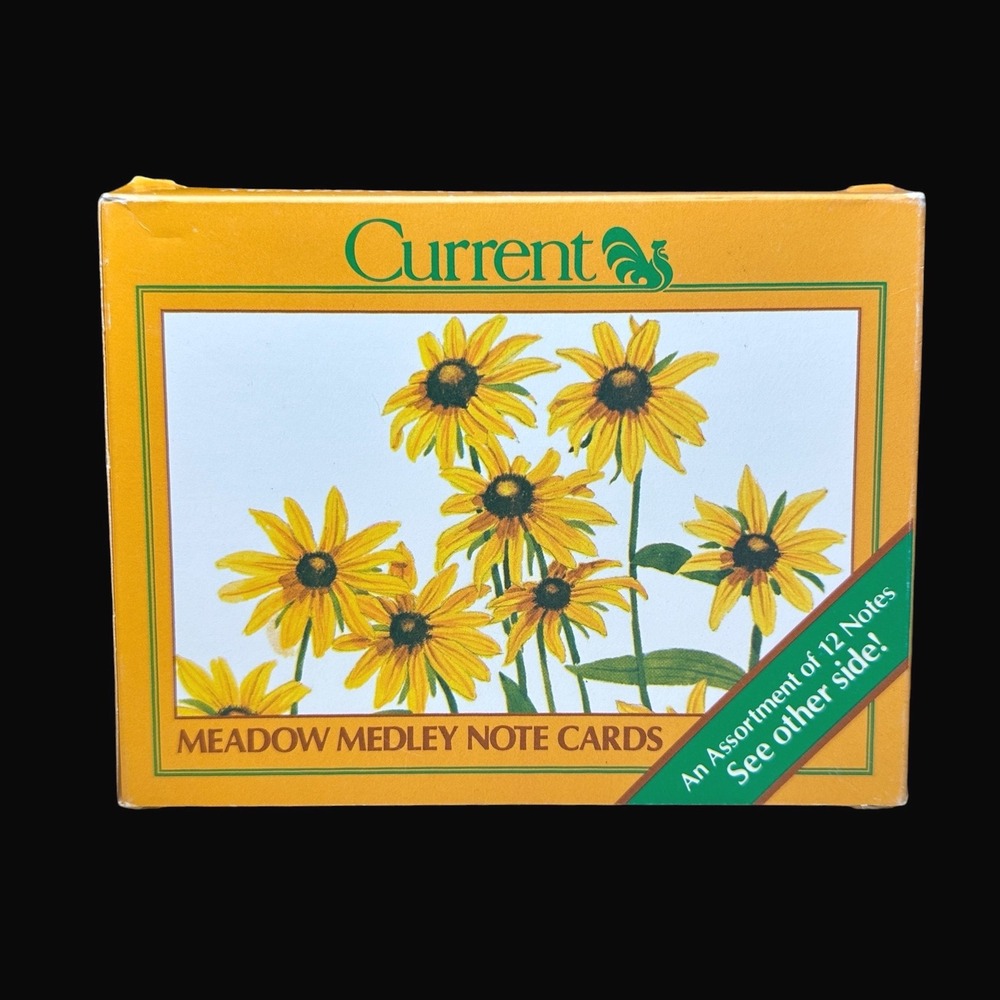 Vintage 1982 Current Meadow Medley Note Cards 12 Pack Floral Stationery Set 1323